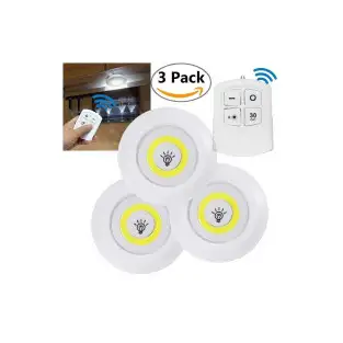 Set 3 lampi LED 3W COB cu telecomanda 2