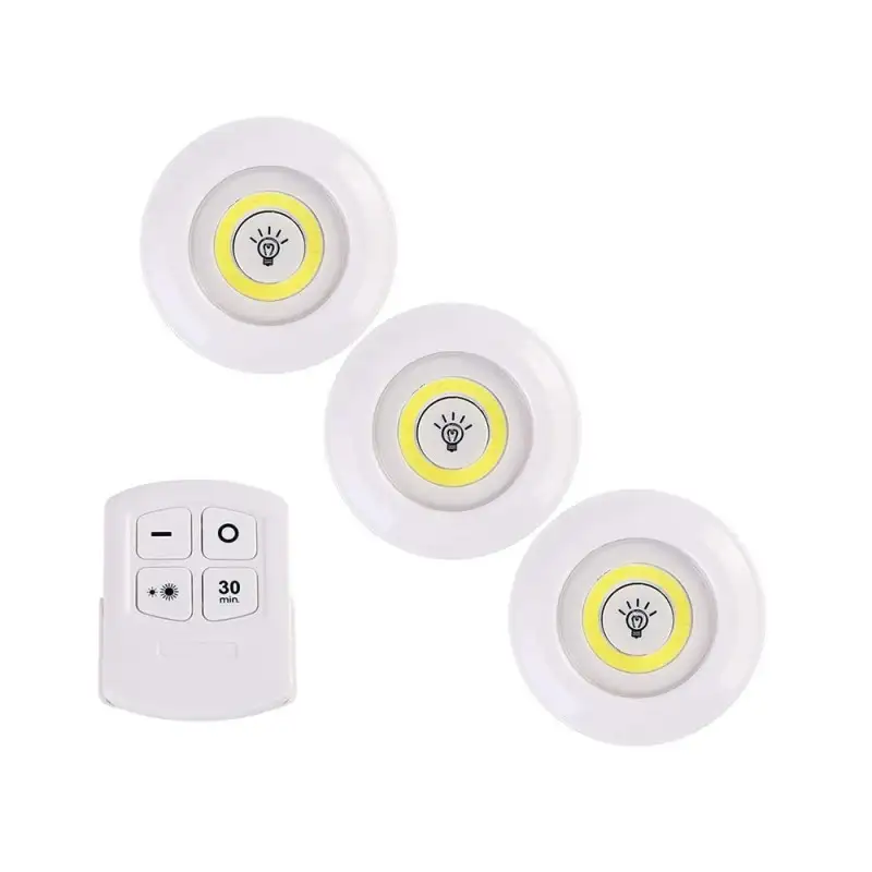 Set 3 lampi LED 3W COB cu telecomanda