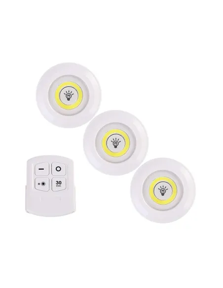 Set 3 lampi LED 3W COB cu telecomanda