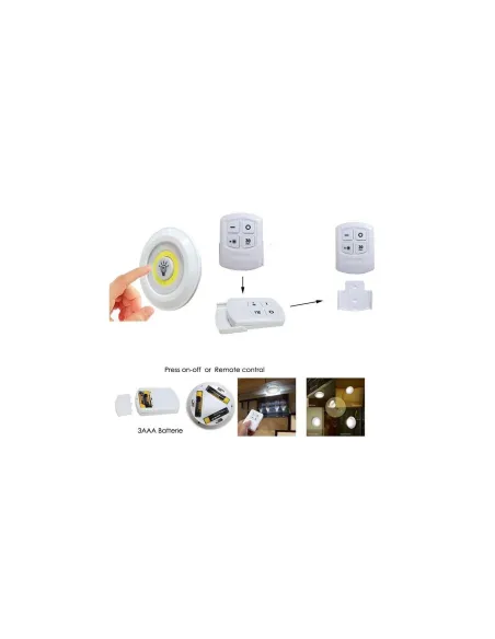 Set 3 lampi LED 3W COB cu telecomanda