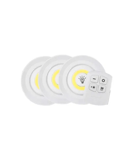 Set 3 lampi LED 3W COB cu telecomanda