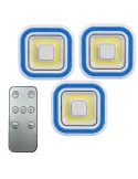 Set 3 lampi LED COB patrate cu telecomanda