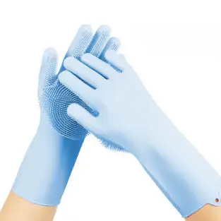 Manusi de silicon pentru spalat vase si curatare Termorezistent, Albastru