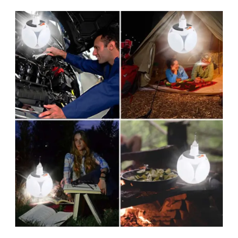 Lampa solara, pliabila, prindere carlig cu 5 moduri de iluminare culoare alb