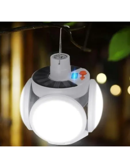 Lampa solara, pliabila, prindere carlig cu 5 moduri de iluminare culoare alb