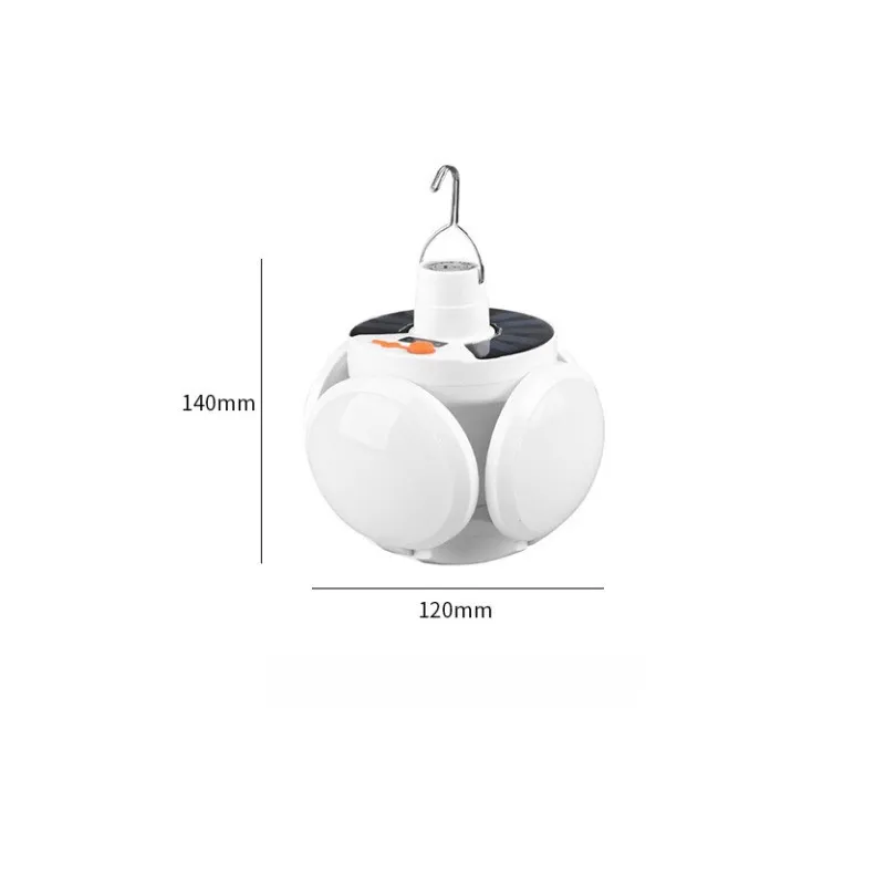 Lampa solara, pliabila, prindere carlig cu 5 moduri de iluminare culoare alb