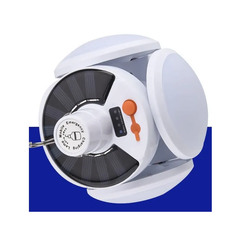 Lampa solara, pliabila, prindere carlig cu 5 moduri de iluminare culoare alb