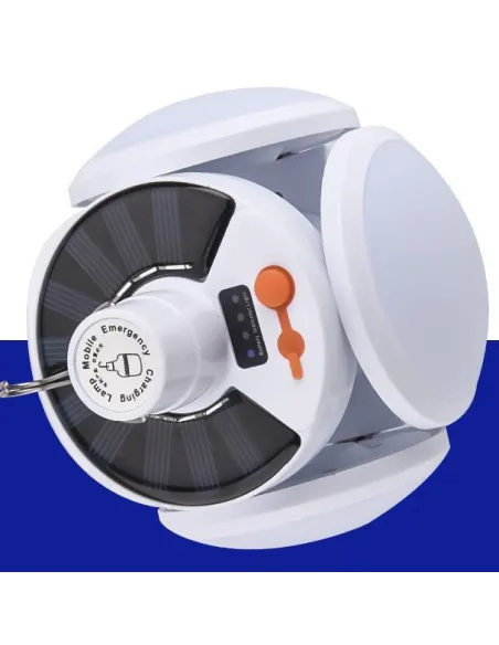 Lampa solara, pliabila, prindere carlig cu 5 moduri de iluminare culoare alb