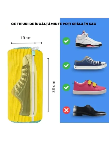 Sac Universal pentru Spălat Încălțăminte – Galben