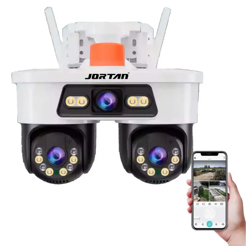 Cameră Supraveghere WiFi Jortan 9MP, 3 Lentile, Cap Dublu – Vizibilitate Panoramică 360° Jortan8