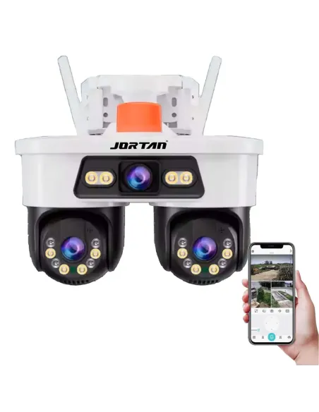 Cameră Supraveghere WiFi Jortan 9MP, 3 Lentile, Cap Dublu – Vizibilitate Panoramică 360° Jortan8