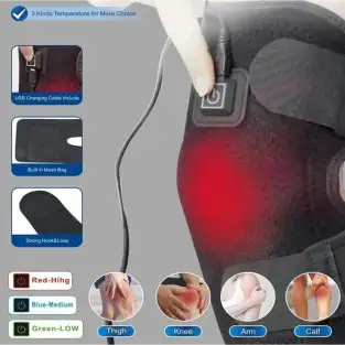 Genunchieră cu Încălzire Electrică, Flexibilă, Port USB, Culoare Neagră 2
