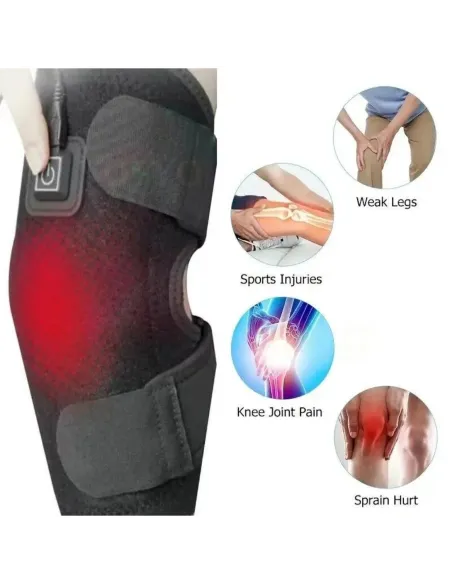 Genunchieră cu Încălzire Electrică, Flexibilă, Port USB, Culoare Neagră