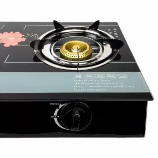 Aragaz ERTONE MN-1102, 2 Arzatoare din fonta, sticla securizata, aprindere pe quartz, negru, 2