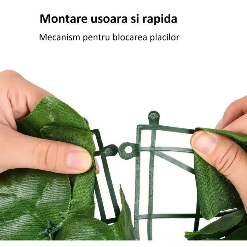 Gard artificial verde cu frunze, 300x100cm