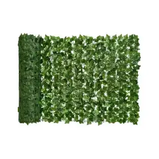 Gard artificial verde cu frunze, 300x100cm