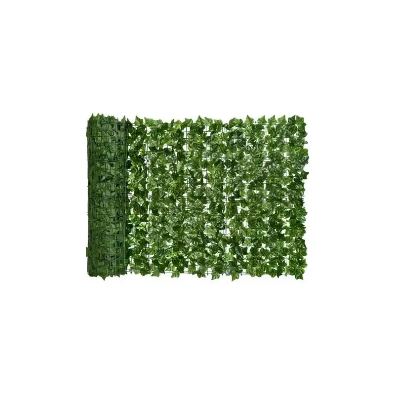 Gard artificial verde cu frunze, 300x100cm