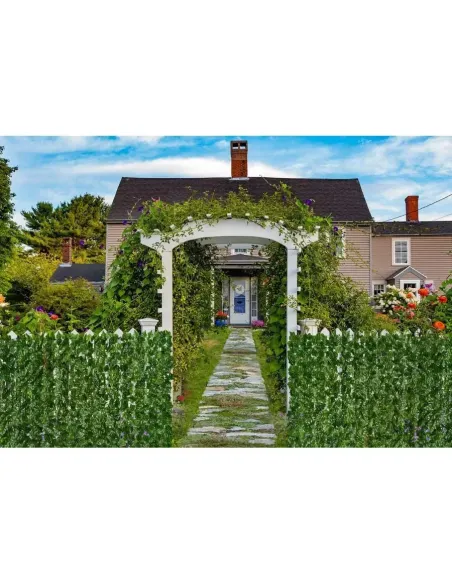 Gard artificial verde cu frunze, 300x100cm