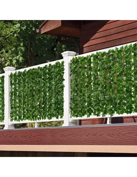 Gard artificial verde cu frunze, 300x100cm