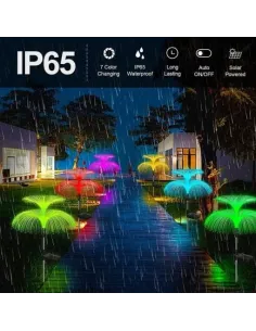 Set 2 x Lampa solara tip meduza cu fibra optica LED RGB 2