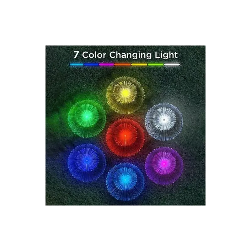 Set 2 x Lampa solara tip meduza cu fibra optica LED RGB