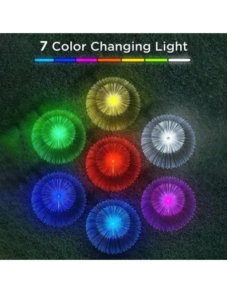 Set 2 x Lampa solara tip meduza cu fibra optica LED RGB