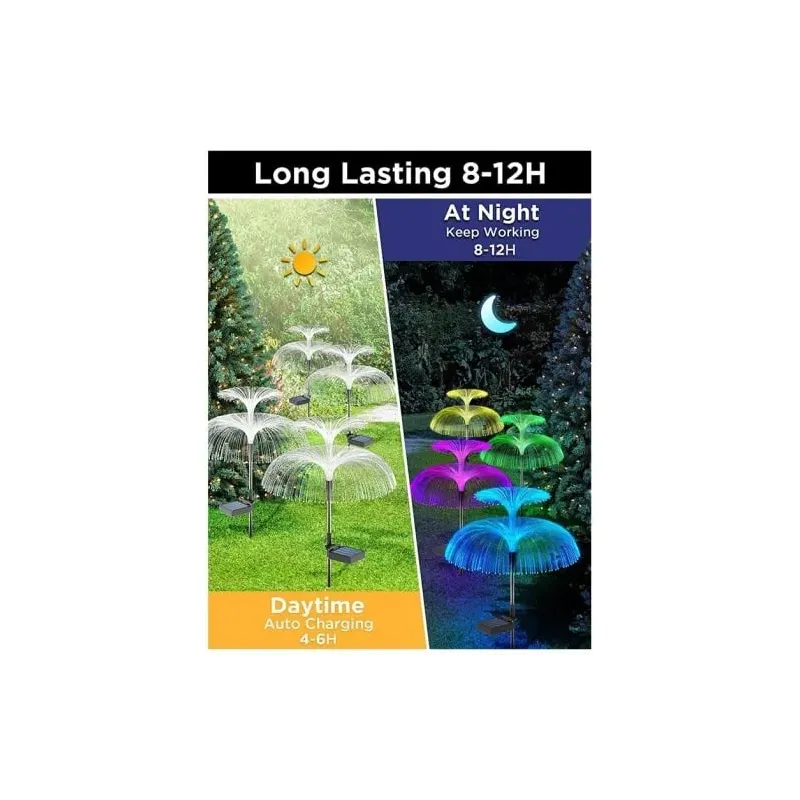 Set 2 x Lampa solara tip meduza cu fibra optica LED RGB