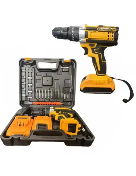 Bormașină 36V Li-Ion cu 2 Baterii, 2 Trepte de Viteză, 350/1350 RPM, Mandrină Automată