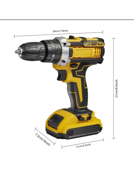 Bormașină 36V Li-Ion cu 2 Baterii, 2 Trepte de Viteză, 350/1350 RPM, Mandrină Automată