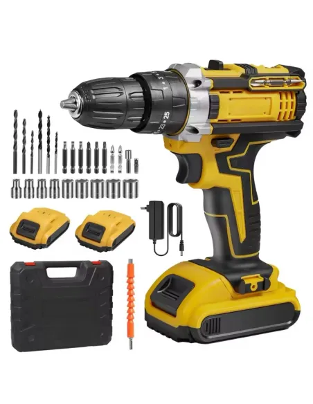 Bormașină 36V Li-Ion cu 2 Baterii, 2 Trepte de Viteză, 350/1350 RPM, Mandrină Automată