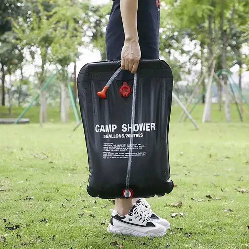 Dus portabil pentru camping, capacitate 20L, cu supapa si maner