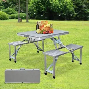 Masa pliabila tip geamantan pentru picnic, din aluminiu 2