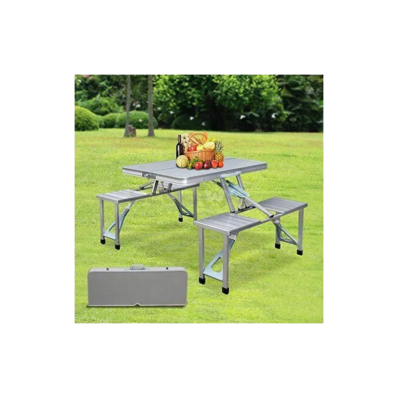 Masa pliabila tip geamantan pentru picnic, din aluminiu