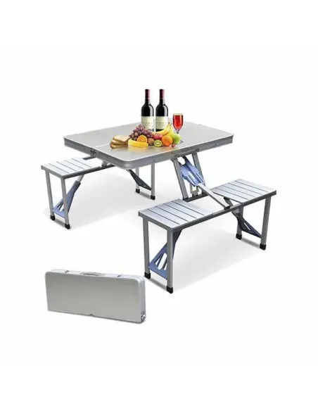 Masa pliabila tip geamantan pentru picnic, din aluminiu