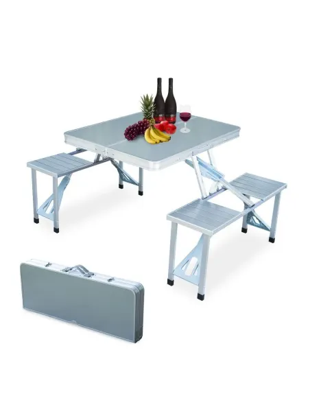 Masa pliabila tip geamantan pentru picnic, din aluminiu