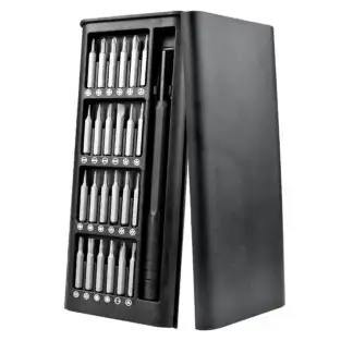 Kit surubelnita de precizie cu biti 24 in 1, capete magnetice, plastic si metal, Negru-Argintiu. cod 6024