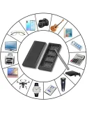 Kit surubelnita de precizie cu biti 24 in 1, capete magnetice, plastic si metal, Negru-Argintiu. cod 6024