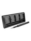 Kit surubelnita de precizie cu biti 24 in 1, capete magnetice, plastic si metal, Negru-Argintiu. cod 6024