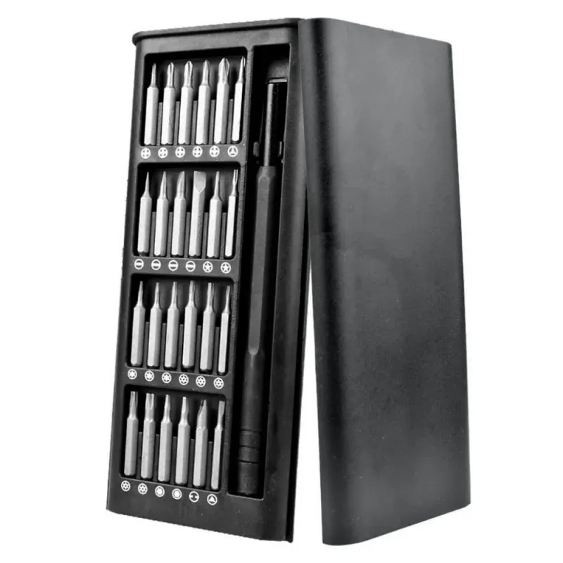 Kit surubelnita de precizie cu biti 24 in 1, capete magnetice, plastic si metal, Negru-Argintiu. cod 6024