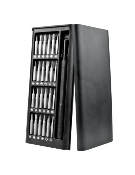 Kit surubelnita de precizie cu biti 24 in 1, capete magnetice, plastic si metal, Negru-Argintiu. cod 6024