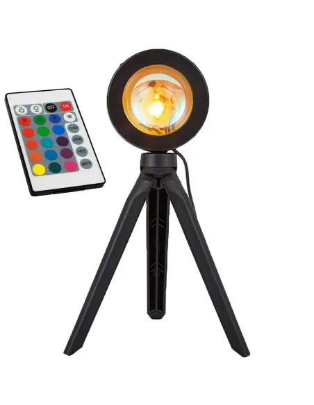 Lampă Proiector LED cu Efect de Apus + 15 Culori, USB & Telecomandă