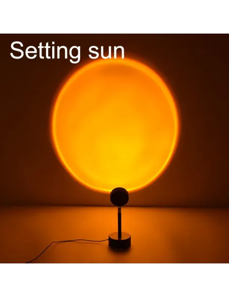 Lampă Proiector LED cu Efect de Apus + 15 Culori, USB & Telecomandă