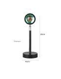 Lampă Proiector LED cu Efect de Apus + 15 Culori, USB & Telecomandă