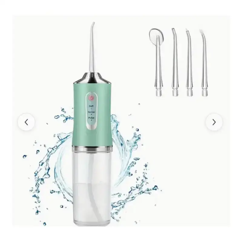 Irigator Bucal Portabil cu 3 Niveluri de Presiune, 4 Capete – Curățare 360° pentru Dinți și Gingii