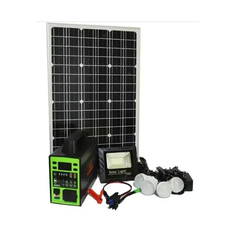 Kit sistem solar GD-150L , Invertor 220V 150W, Panou fotovoltaic 40W, cu 4 Becuri si Proiector LED