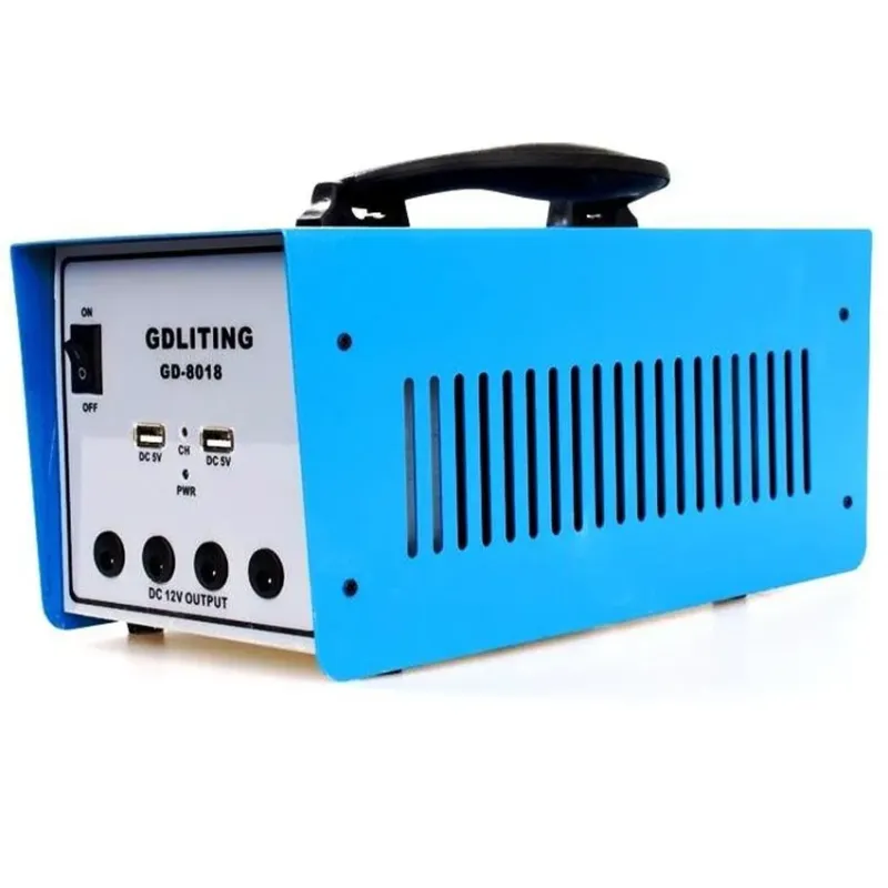 Kit solar de iluminat, GD 8018, 12V12A cu panou solar 18V 20W