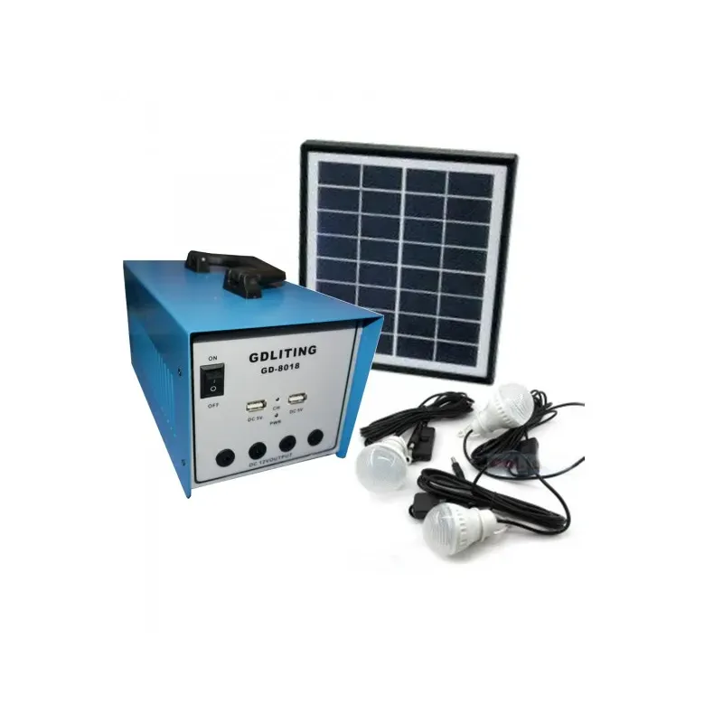 Kit solar de iluminat, GD 8018, 12V12A cu panou solar 18V 20W