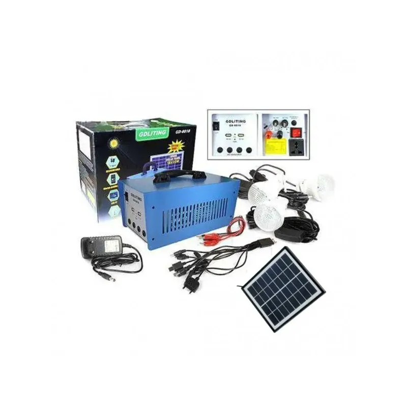 Kit solar de iluminat, GD 8018, 12V12A cu panou solar 18V 20W
