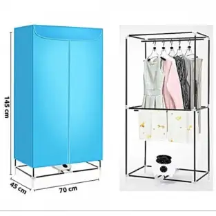 Uscător Electric 2 în 1 tip Dulap, Capacitate 15 kg, 1000W, Culoare Bleu 2