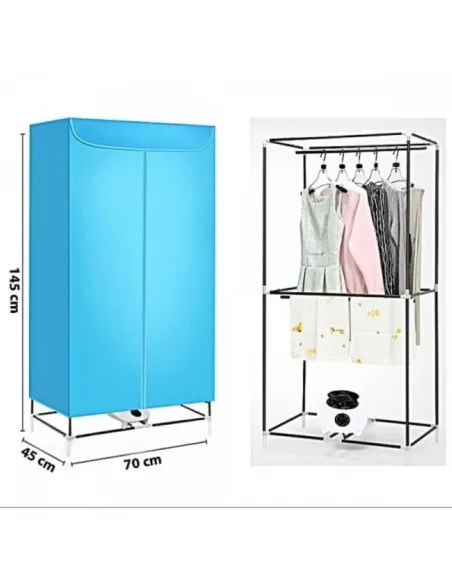 Uscător Electric 2 în 1 tip Dulap, Capacitate 15 kg, 1000W, Culoare Bleu